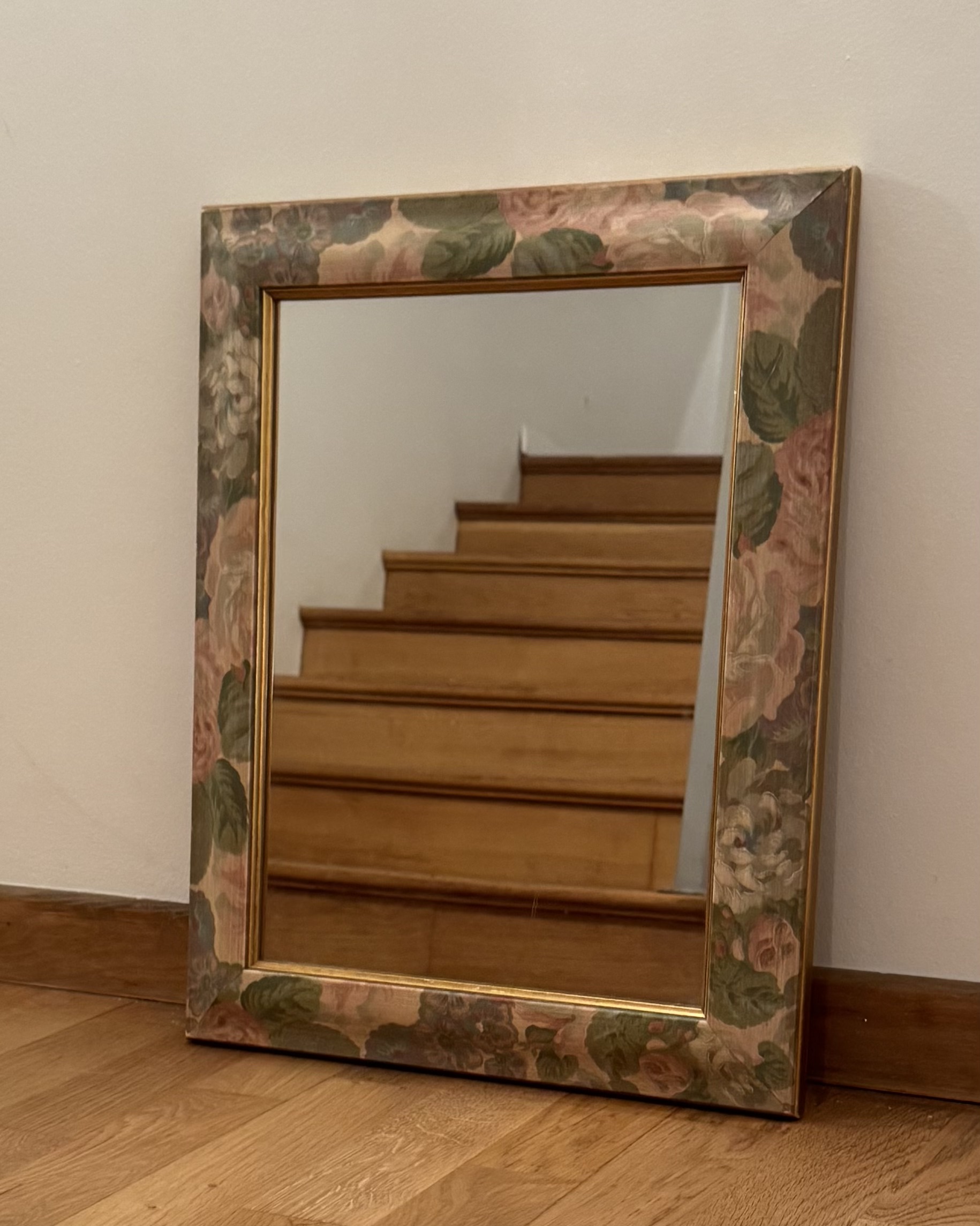 Miroir  fleur peinte 