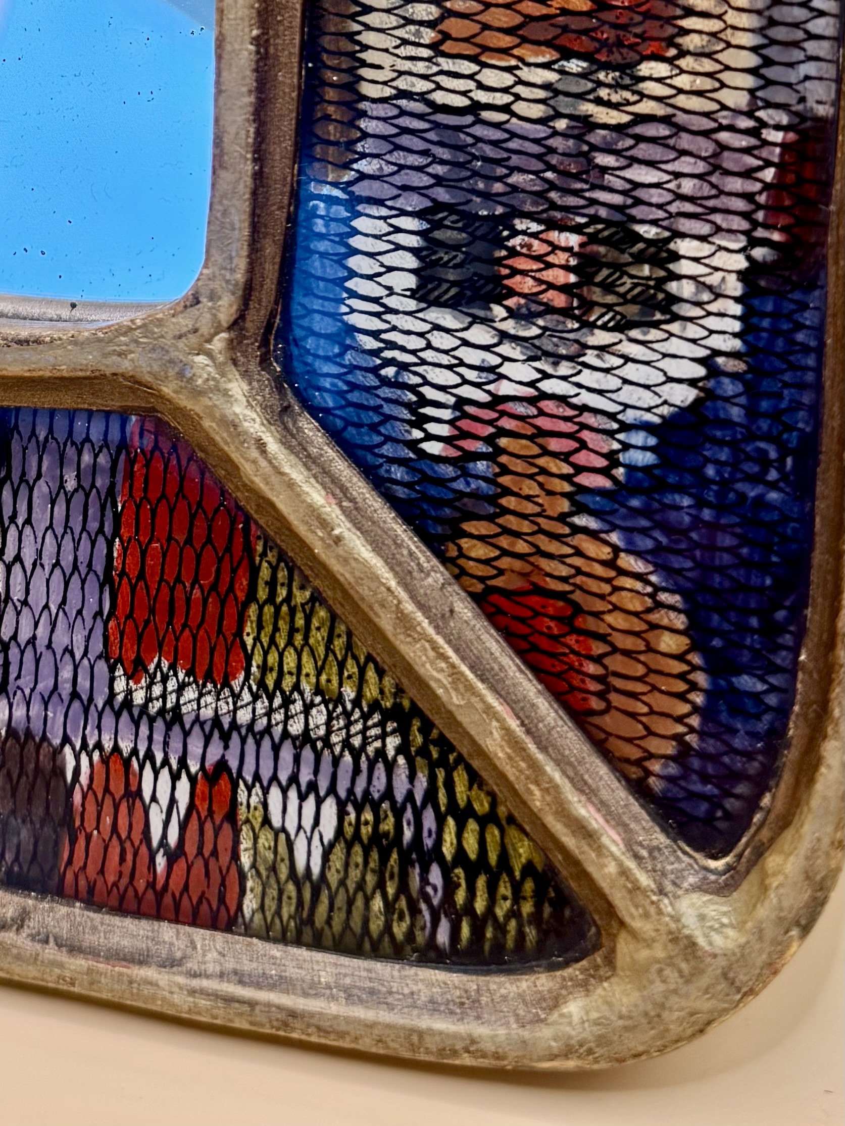 Pièce murale à miroir, impression sous verre